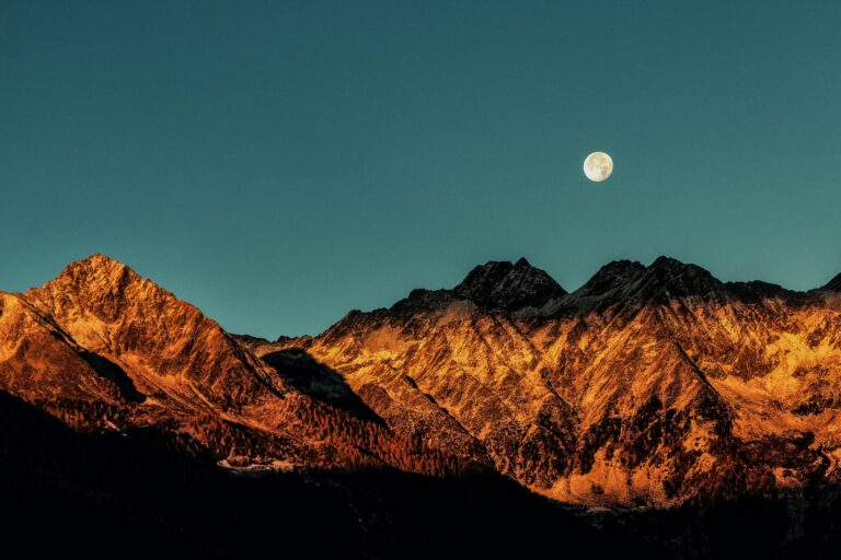 Mountain and moon